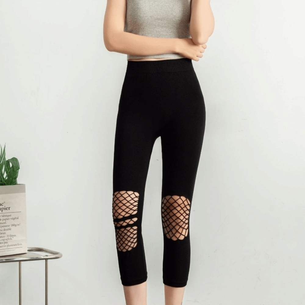High Waist Leggings - Новые женские леггинсы с вырезами и