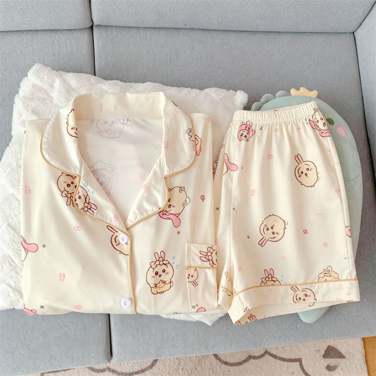 Women'S Fashion Pajamas - Новый летний пижамный комплект Kawaii Usagi