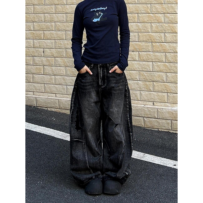 Mom Jeans Women - ZHIZOU Женщины Tomboy Dark Academia Baggy