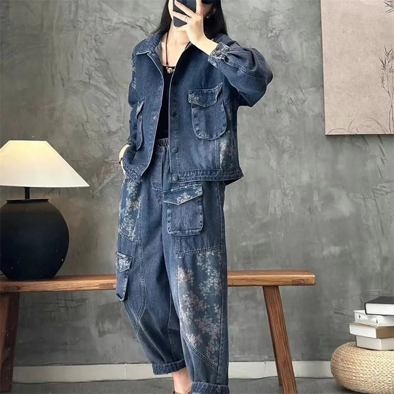 Women'S Fashion Denim Jacket - Осенняя джинсовая куртка 2025 года, костюмы