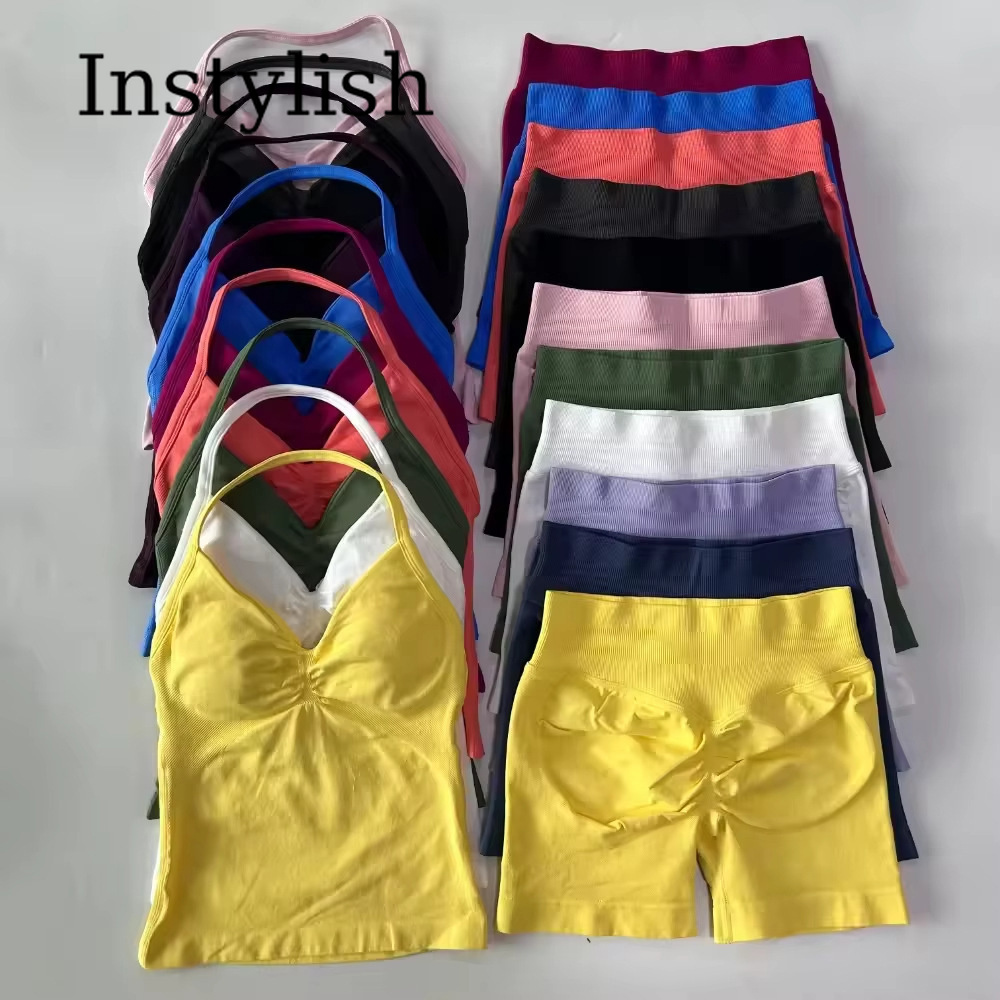 High Waist Leggings - Женский бесшовный комплект для йоги из