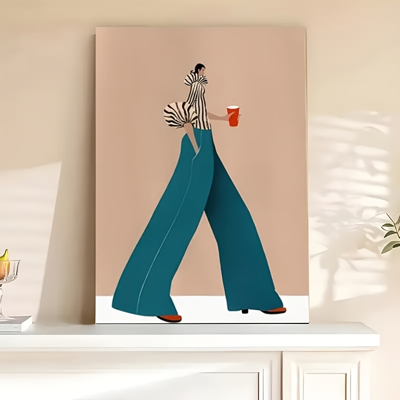 Fashion Women Picture - Модные синие брюки, женские плакаты с