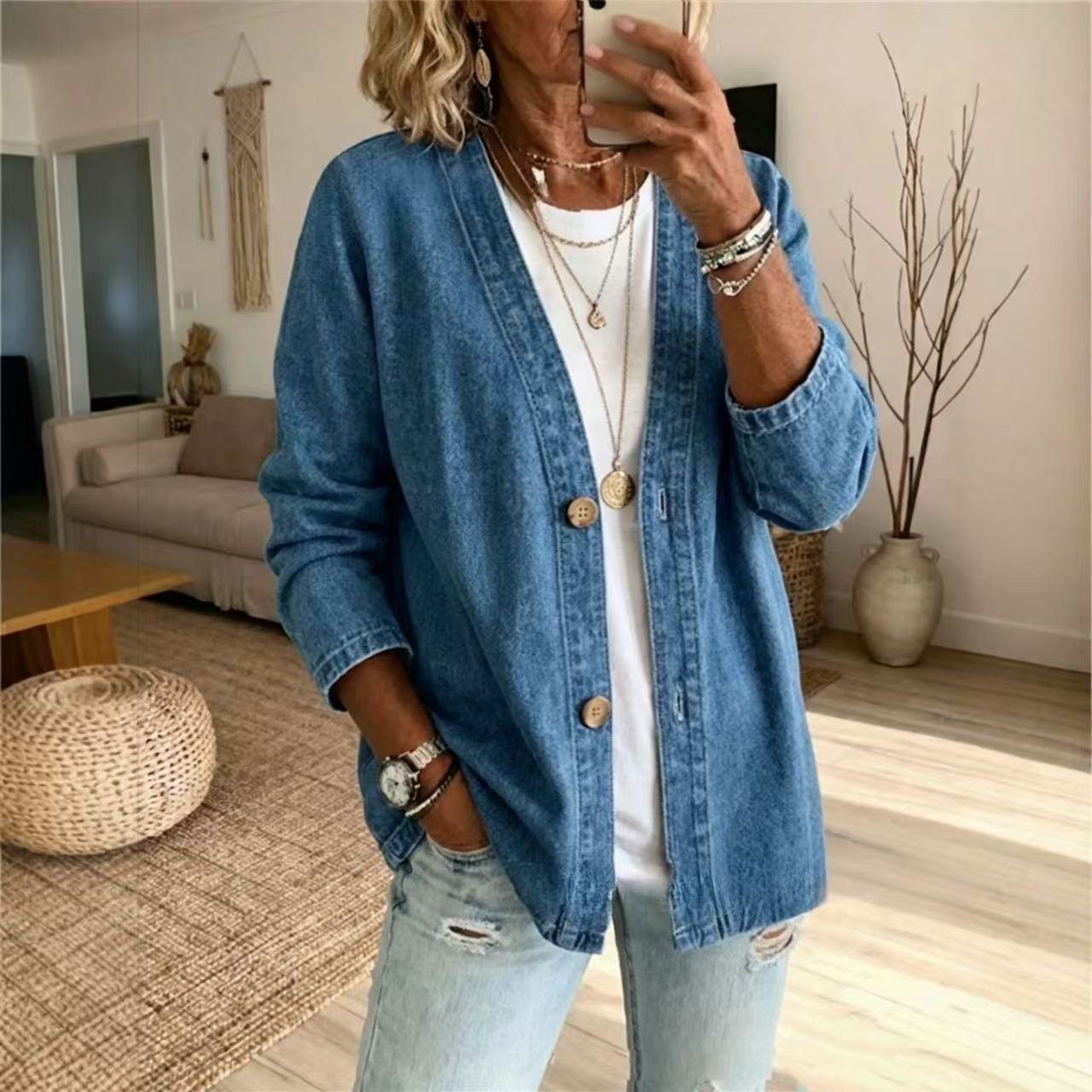 Женские джинсовые кардиганы и  – обзор и цена Women'S Fashion Denim Jacket