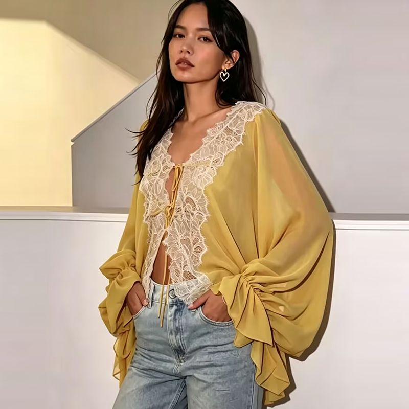 Кружевная женская блузка-рубаш – обзор и цена Women'S Young Fashion