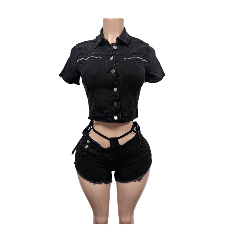 Сексуальный джинсовый комплект – обзор и цена Women'S Fashion Denim Jacket