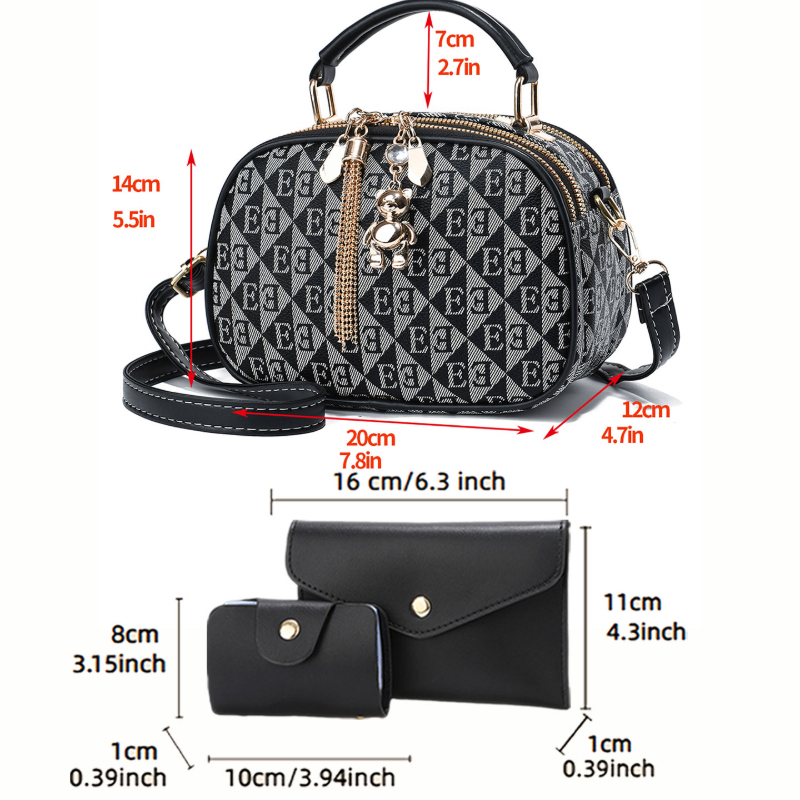 Набор из 3 мини-сумок с буквен – обзор и цена Crossbody Bag Women