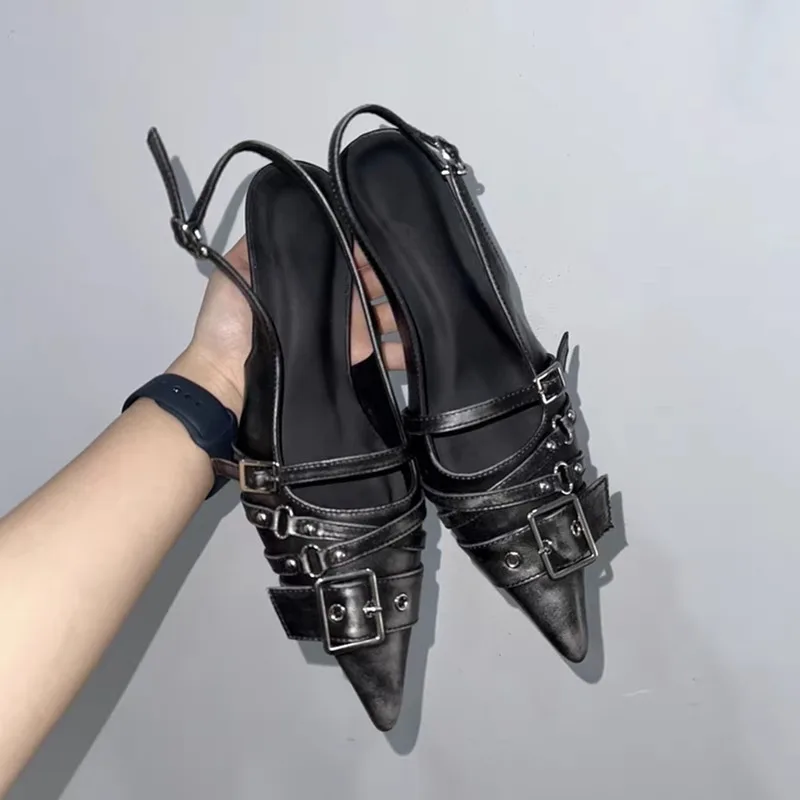 Женские туфли-мюли с острым но – обзор и цена Fashion Women Belt