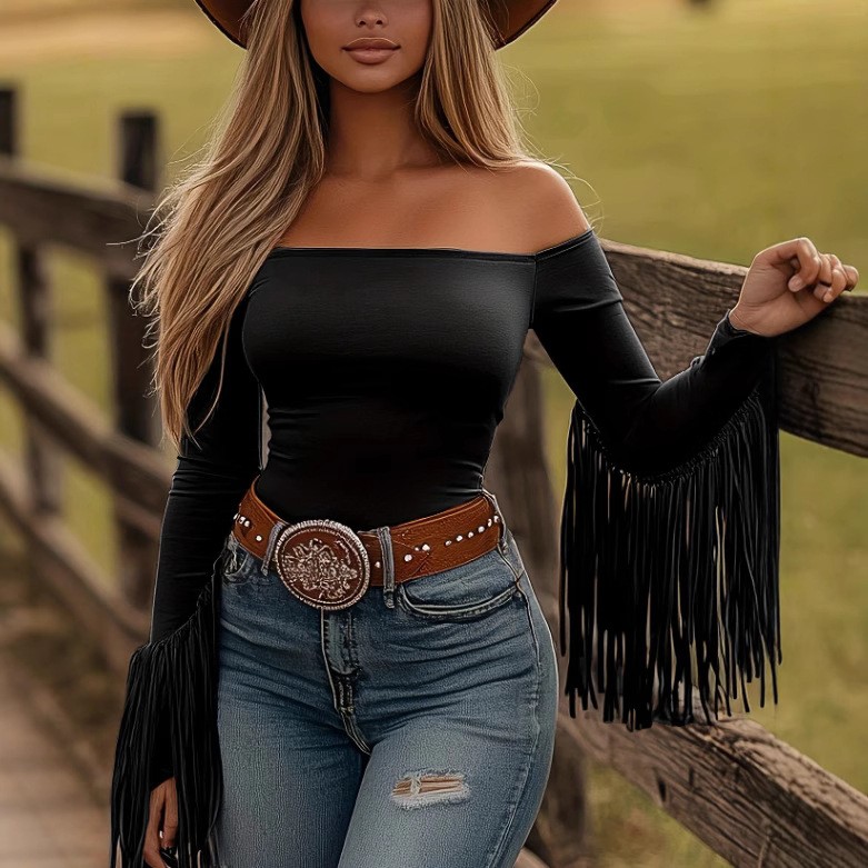 Женская одежда: Блузка с длинн – обзор и цена Crop Top Women