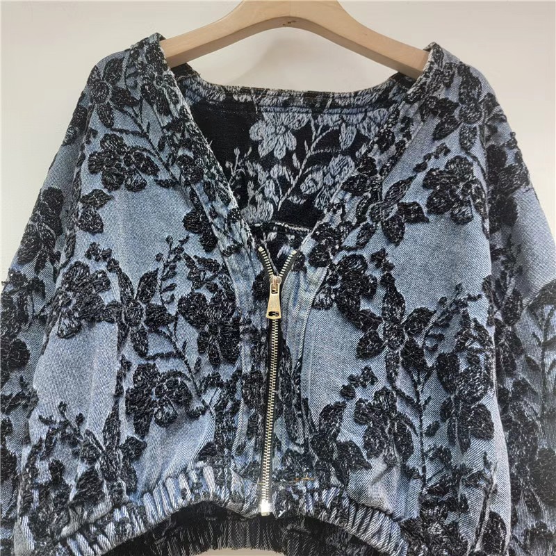 Модная жаккардовая короткая дж – обзор и цена Women'S Fashion Denim Jacket