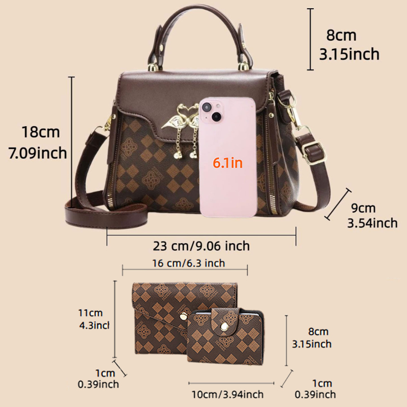 Набор из 3 женских сумок, легк – обзор и цена Crossbody Bag Women