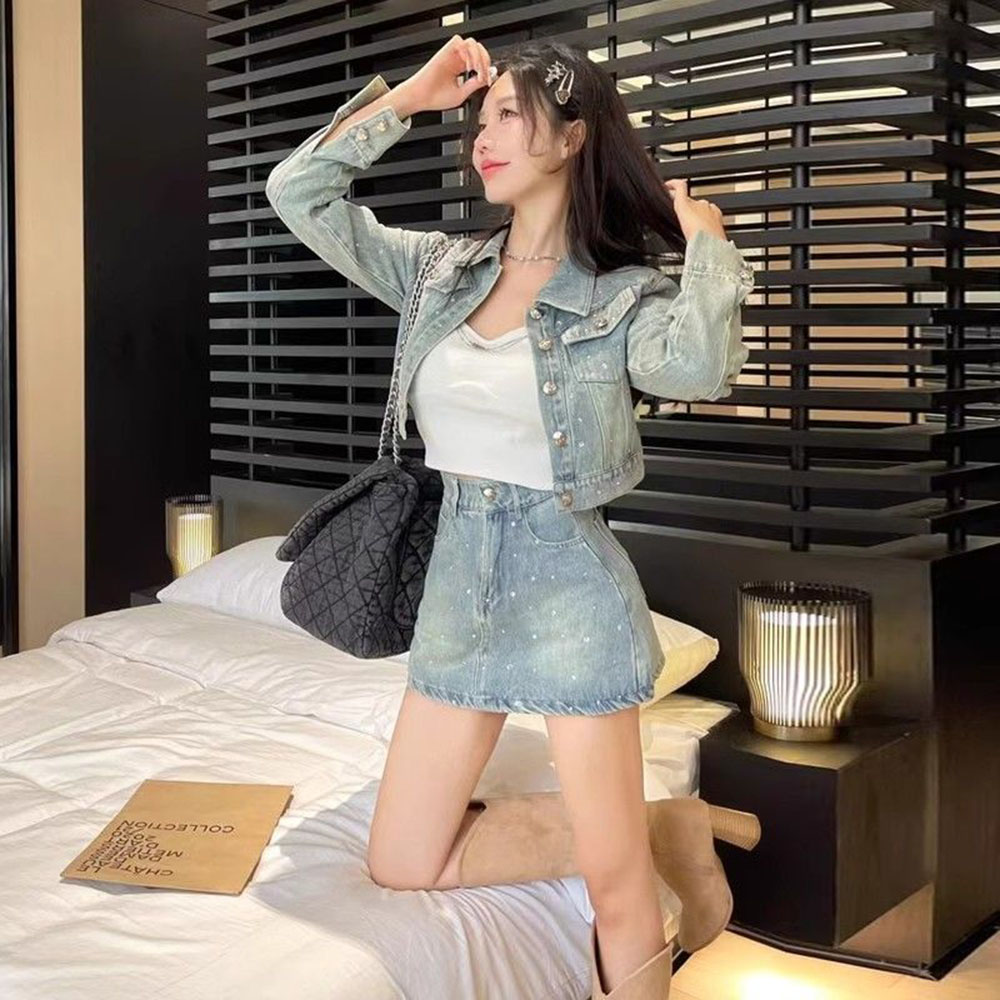 Женский джинсовый костюм с отл – обзор и цена Women'S Fashion Denim Jacket