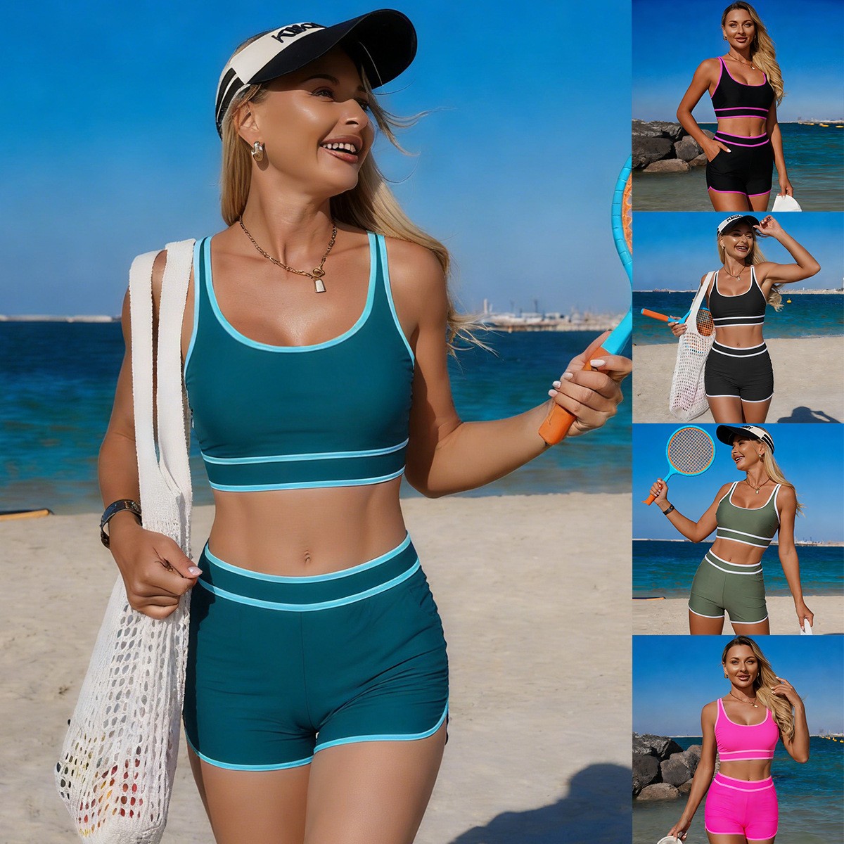 Оливково-зеленый купальник-бик – обзор и цена Crop Top Women