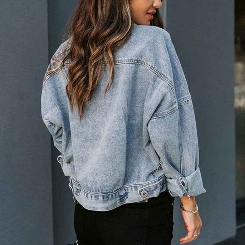 Джинсовая куртка с леопардовой – обзор и цена Women'S Fashion Denim Jacket