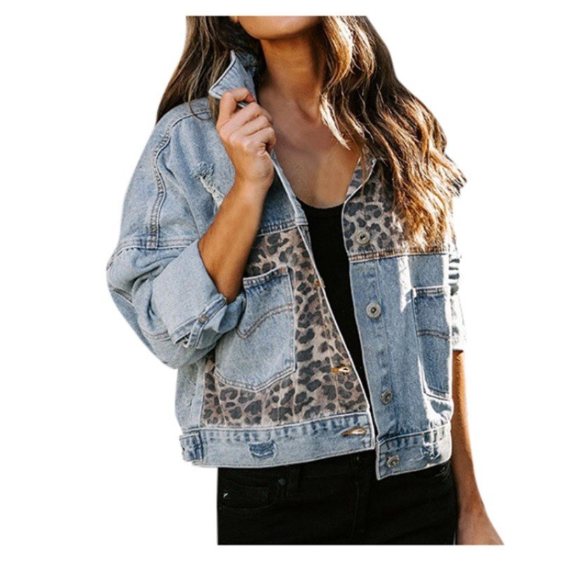 Джинсовая куртка с леопардовой – обзор и цена Women'S Fashion Denim Jacket