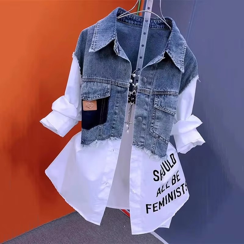 Новинка весны/лета 2024, модна – обзор и цена Women'S Fashion Denim Jacket