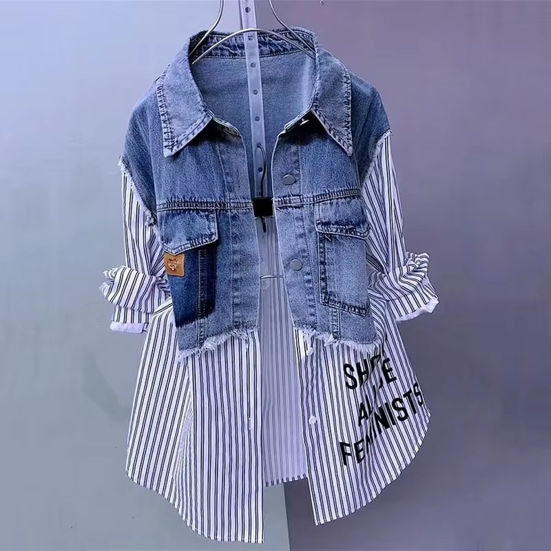 Новинка весны/лета 2024, модна – обзор и цена Women'S Fashion Denim Jacket